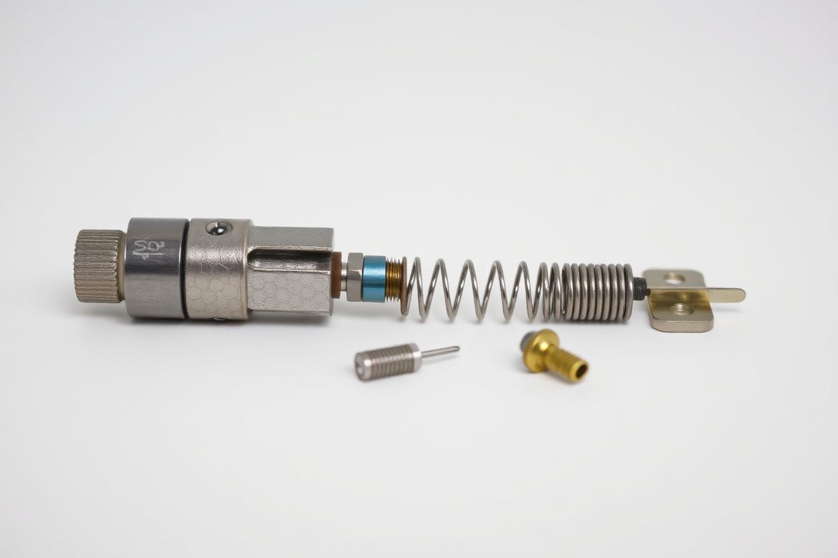 Disassembled lock cylinder with pins